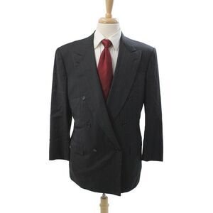 Brioni Mens 2 Piece Suit Jacket Gray Striped Wool Button Business Size 52
